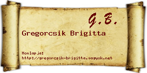 Gregorcsik Brigitta névjegykártya